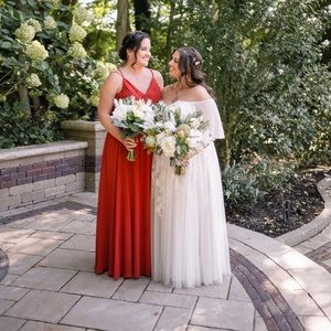 Cinnamon/rust bridesmaid dress